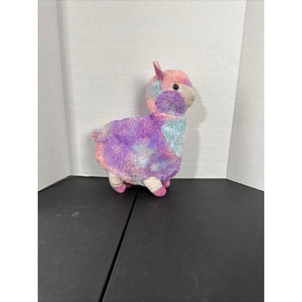 Kellytoy Pink Purple Tie Dye Llama Alpaca Plush Stuffed Animal 12‎ inch cuddly!